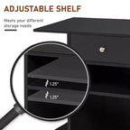 Soporte para impresora móvil, carro archivador rodante con ruedas, estante ajustable, cajón y soporte para CPU