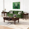 Luxystar Solid Wood Coffee Table Set of 3 with Drawer, Includes 1 Vintage Coffee Table and 2 End Side Table for Living Room