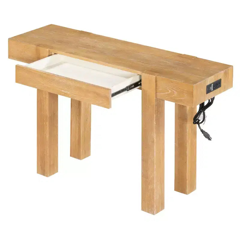 Mesa consola de 47" con cajones de almacenamiento, mesa detrás del sofá de chapa de madera, mesa estrecha para entrada para sala de estar u oficina en casa-Panipeachy