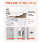 Mesa de Costura Plegable VEVOR, Mesa Multiusos para Máquina de Coser con Gabinete, Diseño Compacto, Ruedas, Clavijas de Madera, Bandejas de Almacenamiento y Estante, Blanca