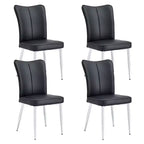 Juego de 4 sillas de comedor, sillas de comedor tapizadas modernas minimalistas con respaldo y patas de metal negras