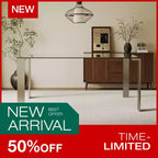 Mesa de comedor contemporánea de vidrio templado Luck Live con patas de acero inoxidable, mesa rectangular para 6-8 personas para comedor, sala de estar
