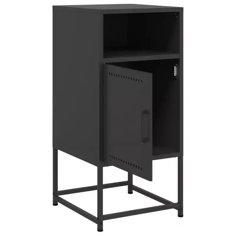 vidaXL Mesita de Noche Auxiliar Mueble de Dormitorio de Acero