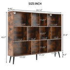 Estantería de almacenamiento de 10 cubos, organizador de almacenamiento de cubos de madera, estantería de madera de 3 niveles para sala de estar/oficina, vitrina, cubos de almacenamiento para decoración del hogar