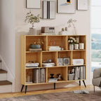Estantería de almacenamiento de 10 cubos, organizador de almacenamiento de cubos de madera, estantería de madera de 3 niveles para sala de estar/oficina, vitrina, cubos de almacenamiento para decoración del hogar