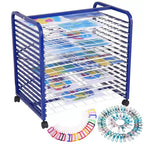 Mobile Art Drying Rack for Hanging Paintings, Suitable for Classrooms and Art Studios, Practical Heavy-Duty Storage Rack Equipped with Multiple Trays