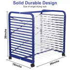 Secador de arte móvil para colgar pinturas, adecuado para aulas y estudios de arte, práctico estante de almacenamiento resistente equipado con múltiples bandejas