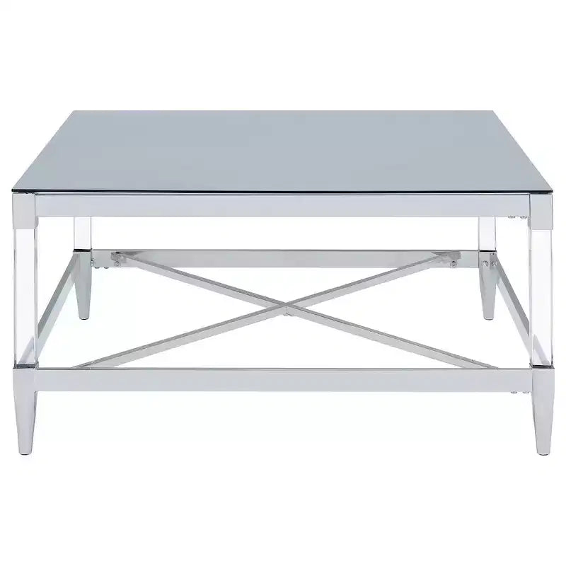 Posavasos, mesa de café cuadrada de acrílico templado con espejo Lindley