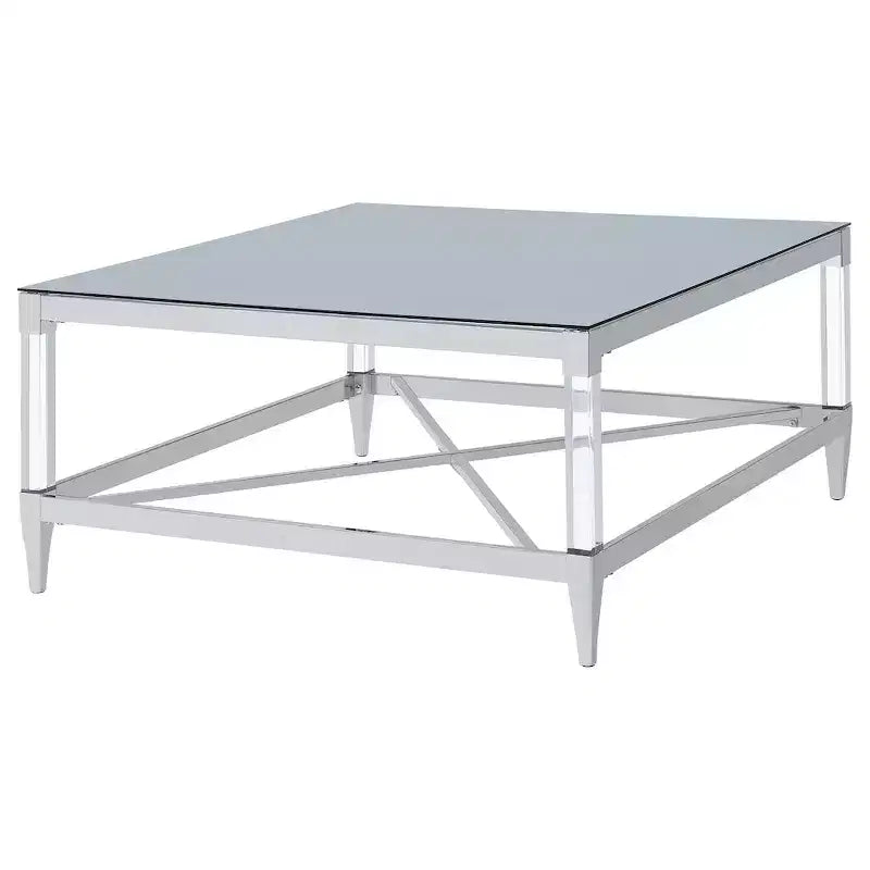 Posavasos, mesa de café cuadrada de acrílico templado con espejo Lindley