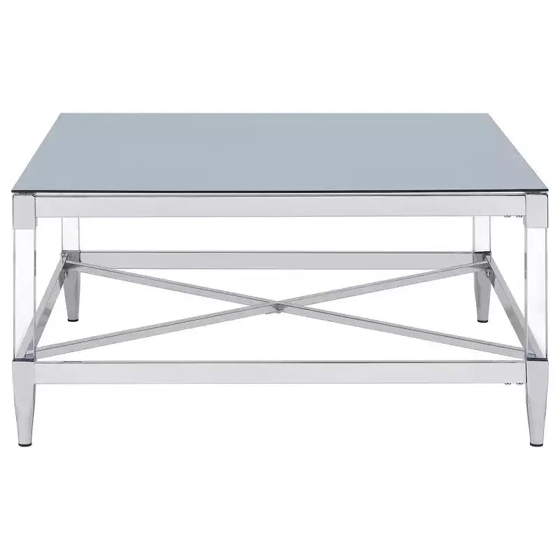 Posavasos, mesa de café cuadrada de acrílico templado con espejo Lindley