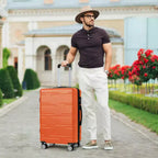 Maleta de cabina rígida expandible de 24 pulgadas con ruedas giratorias, maleta de cabina rígida con cerradura TSA, maleta rígida ligera
