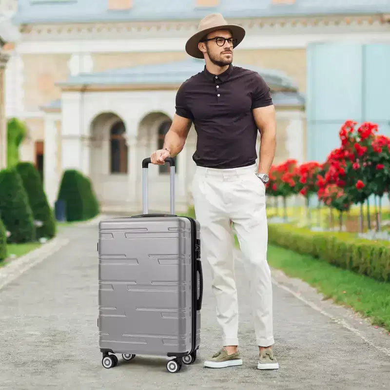 Maleta de cabina rígida expandible de 24 pulgadas con ruedas giratorias, maleta de cabina rígida con cerradura TSA, maleta rígida ligera