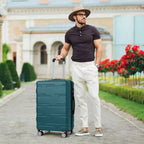 Maleta de cabina rígida expandible de 24 pulgadas con ruedas giratorias, maleta de cabina rígida con cerradura TSA, maleta rígida ligera