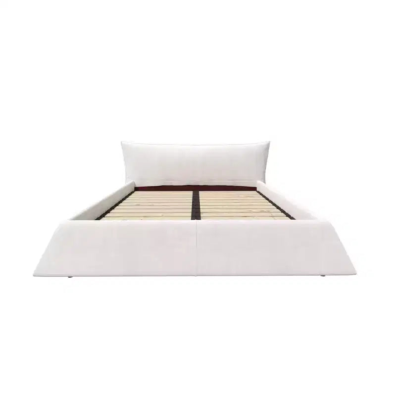 Cama de plataforma tapizada tamaño King Whisen, armazón de cama de metal y madera maciza con cabecera de terciopelo con forma especial