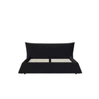 Cama de plataforma tapizada tamaño King Whisen, armazón de cama de metal y madera maciza con cabecera de terciopelo con forma especial