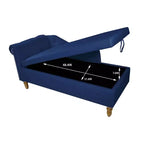 MAYEERTY Tumbona de terciopelo, almohada de almacenamiento, ribete de tachuelas, brazo enrollado, sala de estar, dormitorio, oficina, beige