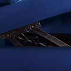MAYEERTY Tumbona de terciopelo, almohada de almacenamiento, ribete de tachuelas, brazo enrollado, sala de estar, dormitorio, oficina, beige