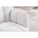 MAYEERTY Sillón Mecedora Tapizado de Tela de Peluche, para Interiores, Sala de Estar, Color Marfil