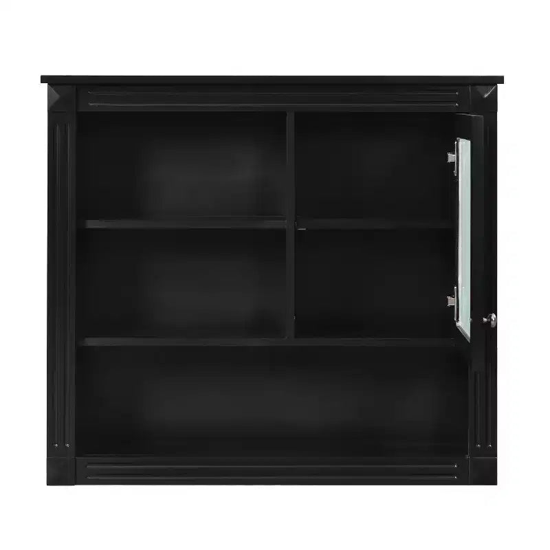 Botiquín de MDF rectangular FAMYYT de 32 pulg. de ancho x 28 pulg. de alto con espejo, 5 estantes extraíbles y bisagras de cierre suave