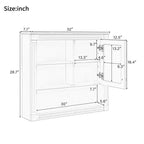 Botiquín de MDF rectangular FAMYYT de 32 pulg. de ancho x 28 pulg. de alto con espejo, 5 estantes extraíbles y bisagras de cierre suave