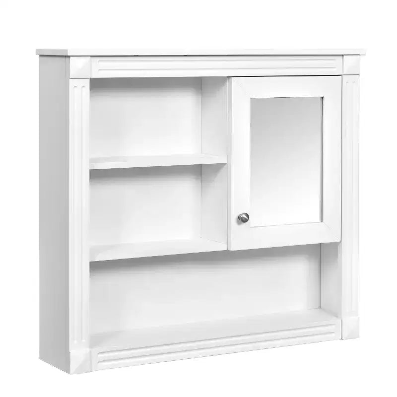 Botiquín de MDF rectangular FAMYYT de 32 pulg. de ancho x 28 pulg. de alto con espejo, 5 estantes extraíbles y bisagras de cierre suave