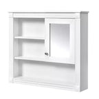 Botiquín de MDF rectangular FAMYYT de 32 pulg. de ancho x 28 pulg. de alto con espejo, 5 estantes extraíbles y bisagras de cierre suave