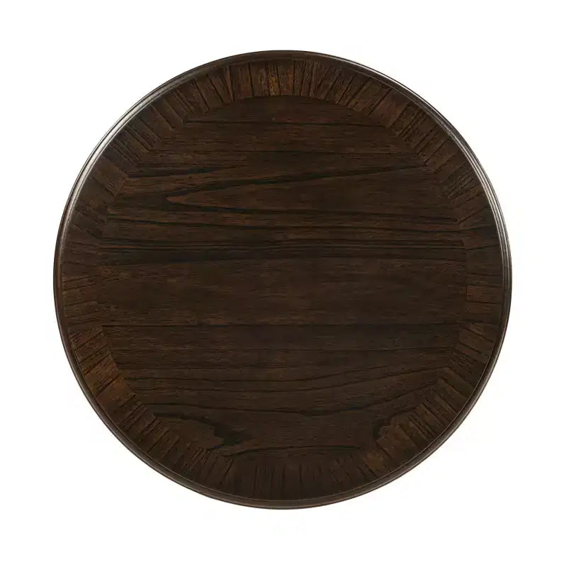 Mesa auxiliar redonda Luxystar Retro de madera con base en forma de X para comedor o sala de estar, Espresso