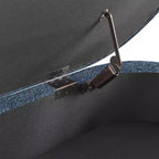 TUYOHW 43.5 Banco Otomano Ovalado de Almacenamiento de Tela, Banco de Almacenamiento Tapizado con Patas de Madera de Caucho, Otomana Reposapiés para Sala de Estar, Dormitorio, Entrada