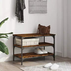 vidaXL Banco zapatero organizador de almacenamiento Mueble de entrada de pasillo de madera de ingeniería