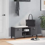vidaXL Zapatero con estante de almacenamiento, organizador para pasillo, muebles de madera maciza de pino