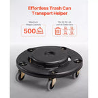 Base con Ruedas para Cubo de Basura VEVOR, Compatible con Contenedores de 20, 32, 44 y 55 Galones, Base Redonda con 4 Ruedas Bloqueables, Capacidad de Carga de 500 lb, Negro