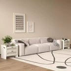 Mesita de noche de ratán, mesa auxiliar con 2 cajones de almacenamiento, mesita auxiliar estilo bohemio para dormitorio, sala de estar, oficina, mesita de noche grande