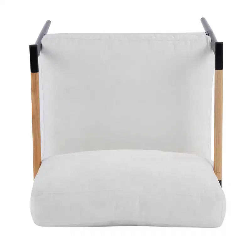MAYEERTY 27.56 Sillón Moderno, Cojines de Felpa, Marco de Metal Minimalista, Reposabrazos de Madera, Sala de Estar, Dormitorio, Oficina