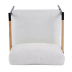 MAYEERTY 27.56 Sillón Moderno, Cojines de Felpa, Marco de Metal Minimalista, Reposabrazos de Madera, Sala de Estar, Dormitorio, Oficina