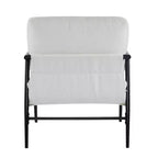 MAYEERTY 27.56 Sillón Moderno, Cojines de Felpa, Marco de Metal Minimalista, Reposabrazos de Madera, Sala de Estar, Dormitorio, Oficina