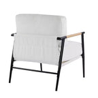 MAYEERTY 27.56 Sillón Moderno, Cojines de Felpa, Marco de Metal Minimalista, Reposabrazos de Madera, Sala de Estar, Dormitorio, Oficina