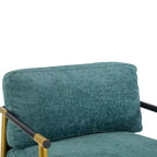 MAYEERTY 27.56 Sillón Moderno, Cojines de Felpa, Marco de Metal Minimalista, Reposabrazos de Madera, Sala de Estar, Dormitorio, Oficina
