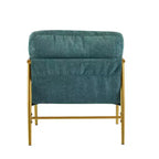 MAYEERTY 27.56 Sillón Moderno, Cojines de Felpa, Marco de Metal Minimalista, Reposabrazos de Madera, Sala de Estar, Dormitorio, Oficina