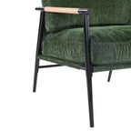 MAYEERTY 27.56 Sillón Moderno, Cojines de Felpa, Marco de Metal Minimalista, Reposabrazos de Madera, Sala de Estar, Dormitorio, Oficina