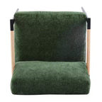 MAYEERTY 27.56 Sillón Moderno, Cojines de Felpa, Marco de Metal Minimalista, Reposabrazos de Madera, Sala de Estar, Dormitorio, Oficina