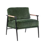 MAYEERTY 27.56 Sillón Moderno, Cojines de Felpa, Marco de Metal Minimalista, Reposabrazos de Madera, Sala de Estar, Dormitorio, Oficina