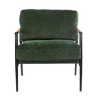 MAYEERTY 27.56 Sillón Moderno, Cojines de Felpa, Marco de Metal Minimalista, Reposabrazos de Madera, Sala de Estar, Dormitorio, Oficina