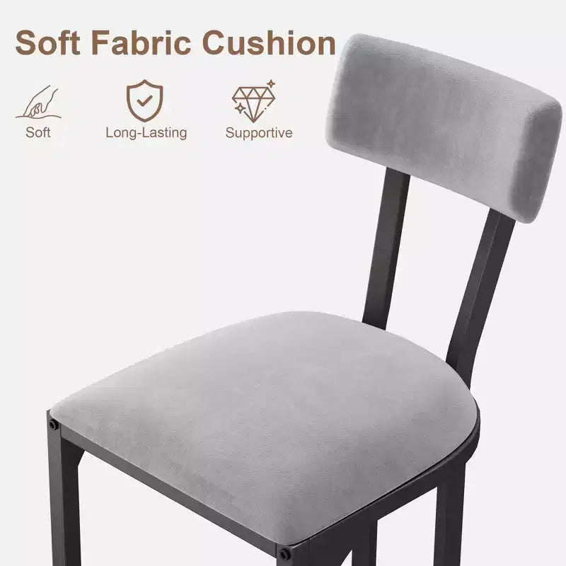 Juego de 4 taburetes de bar, taburetes de bar de altura de encimera con respaldo alto con tapicería de terciopelo blanco y patas de metal dorado, taburetes de isla de cocina acolchados suaves, sillas de bar