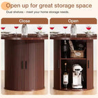 Mesa de comedor redonda Hommpa de 48 pulgadas con almacenamiento - Estante ajustable de 3 niveles, estilo rústico moderno, asientos para 4-6 personas