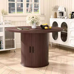 Mesa de comedor redonda Hommpa de 48 pulgadas con almacenamiento - Estante ajustable de 3 niveles, estilo rústico moderno, asientos para 4-6 personas