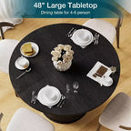 Mesa de comedor redonda Hommpa de 48 pulgadas con almacenamiento - Estante ajustable de 3 niveles, estilo rústico moderno, asientos para 4-6 personas
