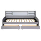 Cama de plataforma tapizada de terciopelo tamaño individual Luxystar con estantes de almacenamiento y 2 cajones para sala de estar