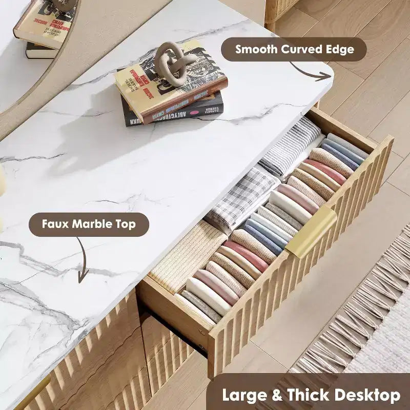 Cómoda de 60.6" de ancho con 9 cajones hondos - Mueble de TV moderno y cómoda para dormitorio, sala de estar y pasillo