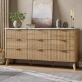 60.6 Wide Fluted Dresser with 9 Deep Drawers - Modern TV Stand & Chest for Bedroom, Living Room & Hallway