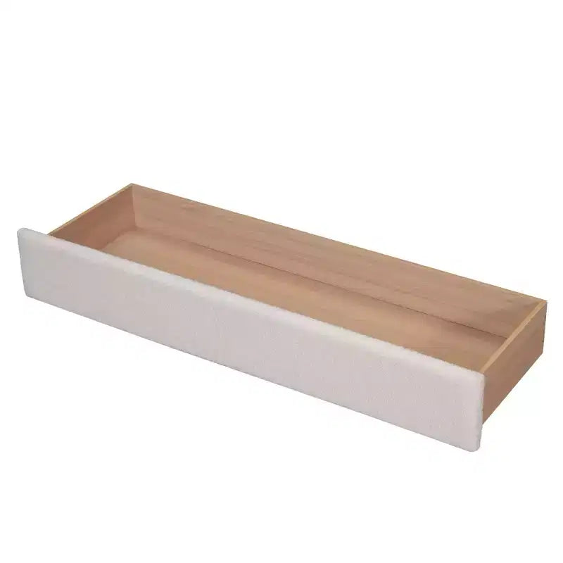 MAYEERTY Cama plataforma tapizada de felpa de forro polar, tamaño Queen, con cajones, dormitorio, beige
